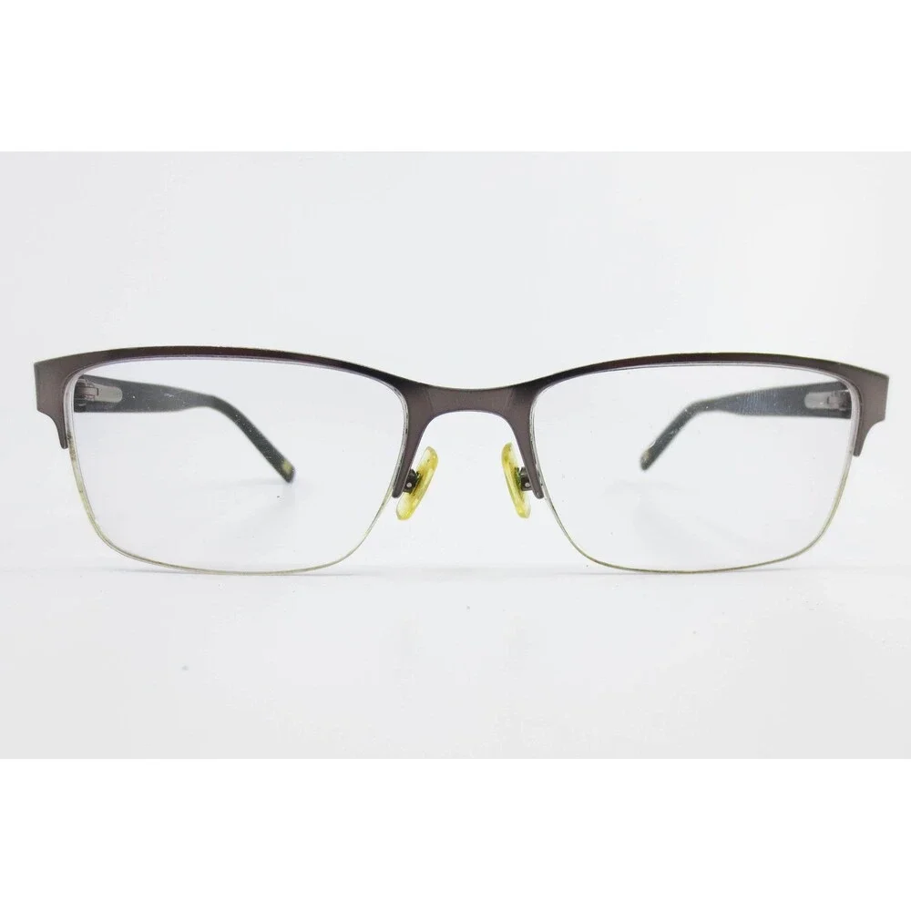Benjamin 025 Eyeglasses Dark Brown Grey Semi Rimless Rectangular Frame 53-18-140